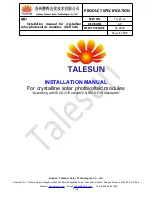 Preview for 2 page of TALESUN TP6L60M-320 Installation Manual