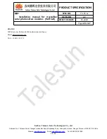 Preview for 21 page of TALESUN TP6L60M-320 Installation Manual