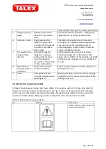 Preview for 10 page of Talex Sweeper 1500 Operating Manual