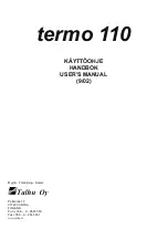 Talhu Oy Termo 110 User Manual preview