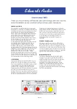 Предварительный просмотр 1 страницы Talk electronics Edwards Audio MC1 User Manual