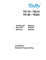 Предварительный просмотр 1 страницы Tally T9114 Installation And Programming Manual