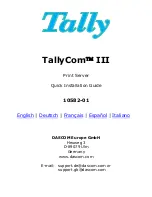 Preview for 1 page of Tally TallyCom III Quick Installation Manual