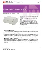 Предварительный просмотр 1 страницы TallyGenicom LA800+ Datasheet