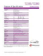 Preview for 2 page of TallyGenicom T2265 Specifications