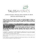 Preview for 1 page of TALOS AVIONICS AEOLUS-SENSE 4 ADS-B Installation Manual