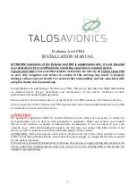 Preview for 1 page of TALOS AVIONICS FlySense AoA PRO Installation Manual