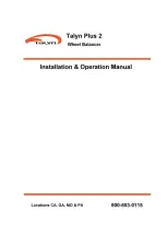 Предварительный просмотр 1 страницы Talyn Plus 2 Installation & Operation Manual