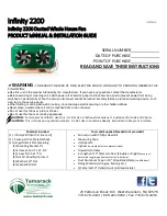 Tamarack Technologies Infinity 2200 Product Manual & Installation Manual предпросмотр