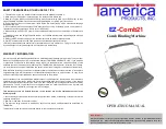 Предварительный просмотр 1 страницы Tamerica EZ-Comb21 Operating Manual