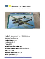 Tamiya Lockheed P-38 F/G Lightning Manual предпросмотр