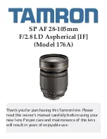 Preview for 1 page of Tamron 176A Manual