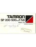 Предварительный просмотр 1 страницы Tamron 31A Owner'S Manual