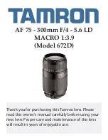 Tamron 672D Owner'S Manual preview