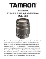 Tamron A014 Owner'S Manual preview