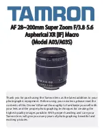 Предварительный просмотр 1 страницы Tamron A03 Manual