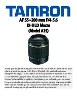 Tamron A15 Manual preview