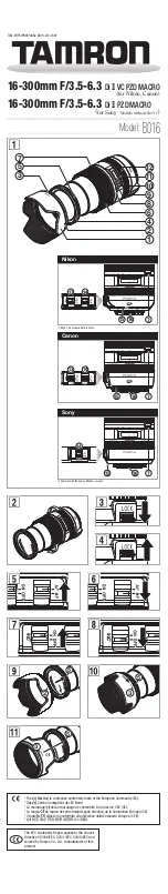 Tamron B016 Instructions preview