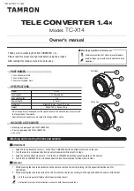 Tamron TC-X14 Owner'S Manual предпросмотр