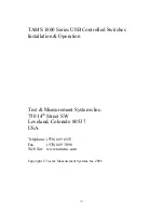 Preview for 2 page of TAMS 1800 Series Installation & Operation Manual