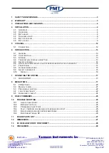 Preview for 2 page of Tamson Instruments TV12 User Manual