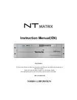 TAMURA NT matrix Instruction Manual preview