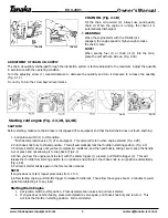 Preview for 7 page of Tanaka ECV-4501 Owner'S Manual