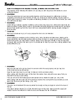 Preview for 9 page of Tanaka ECV-4501 Owner'S Manual