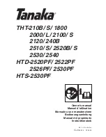 Tanaka HTD series Owner'S Manual preview