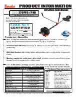 Предварительный просмотр 2 страницы Tanaka TBC-270PFD/PND Illustrated Parts Manual