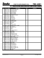 Предварительный просмотр 10 страницы Tanaka TBC-4001 Illustrated Parts Manual