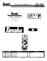 Предварительный просмотр 12 страницы Tanaka TBC-4001 Illustrated Parts Manual