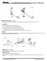 Preview for 8 page of Tanaka TBL-4600 Owner'S Manual