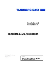 Tandberg Data Autoloader Tandberg LTO2 Installation And User Manual preview