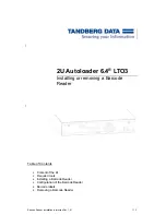 Предварительный просмотр 1 страницы Tandberg Data BARCODE READER Manual