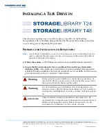 Tandberg Data REPLACE TAPE DRIVE IN T24 OR T48 Manual preview