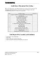 Preview for 2 page of TANDBERG AudioScience D 50053 Assembly And Installation Instructions Manual