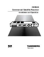 Предварительный просмотр 1 страницы TANDBERG CSR820 Installation And Operation Manual