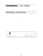 TANDBERG TCA 3028A Operating Instructions Manual preview