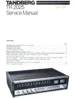 TANDBERG TR 2025 Service Manual preview