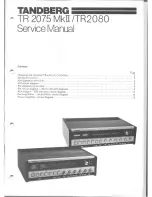 TANDBERG TR 2075 Mk II Service Manual предпросмотр