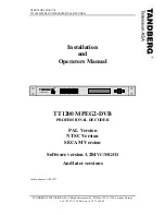 Preview for 1 page of TANDBERG TT1200 MPEG2-DVB Installation And Operator'S Manual