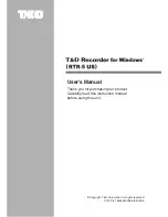 Предварительный просмотр 1 страницы T&D RTR-5 US User Manual