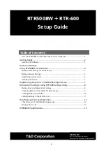 Preview for 1 page of T&D RTR-600 Series Setup Manual