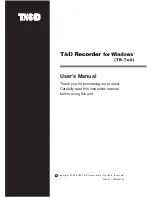 Preview for 1 page of T&D TR-7xU Series User Manual