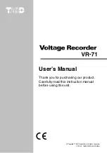 Preview for 1 page of T&D VR-71 User Manual