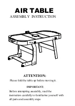 Предварительный просмотр 1 страницы T&R Sports AIR TABLE Assembly Instruction Manual