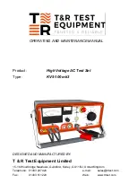 T&R KV5-100 mk3 Operating And Maintenance Manual preview