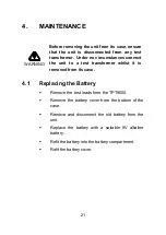 Preview for 21 page of T&R TPT9000 Operating And Maintenance Manual