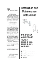 Preview for 1 page of T&S B-0220 Installation And Maintenance Instructions Manual